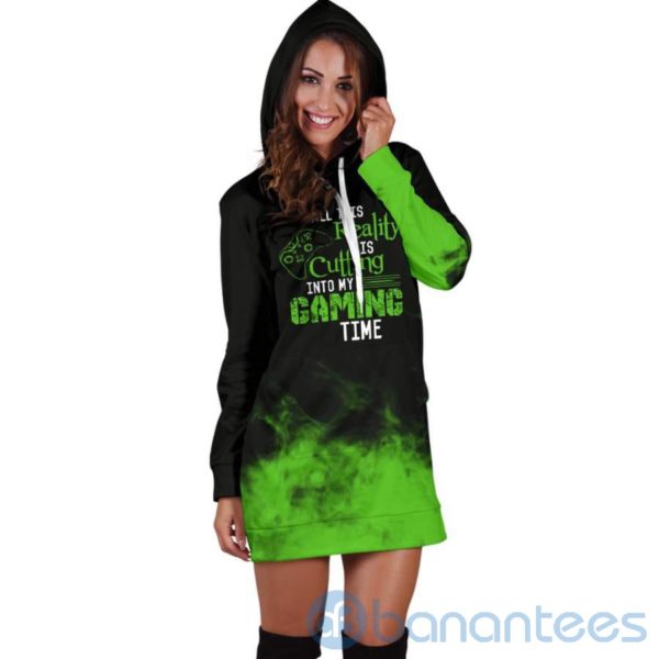 Reality Cutting Into Gaming Time Hoodie Dress For Women Product Photo