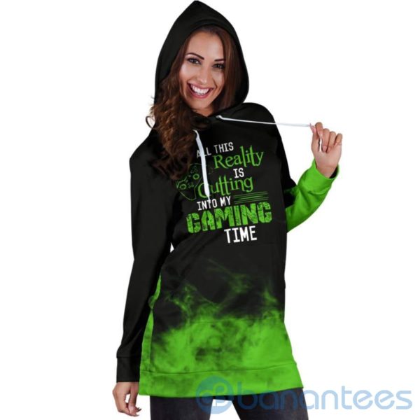 Reality Cutting Into Gaming Time Hoodie Dress For Women Product Photo