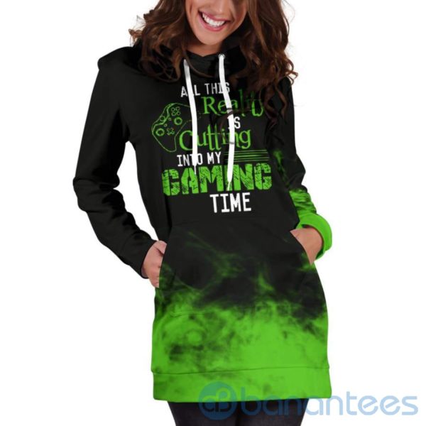 Reality Cutting Into Gaming Time Hoodie Dress For Women Product Photo