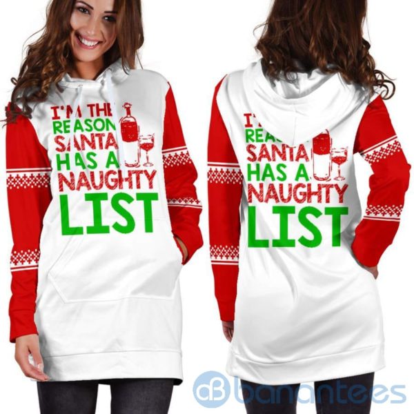 Reason Santa Has A Naughty List Christmas Hoodie Dress For Women Product Photo
