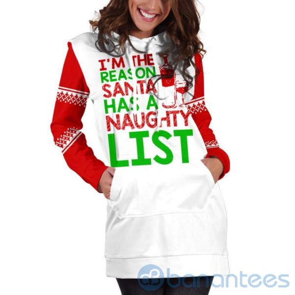 Reason Santa Has A Naughty List Christmas Hoodie Dress For Women Product Photo