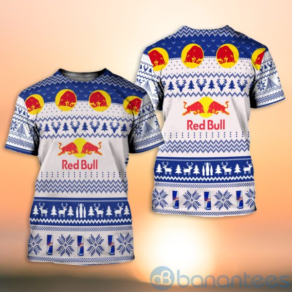 Red Bull Energy Drink Ugly Christmas All Over Printed 3D Shirt Product Photo