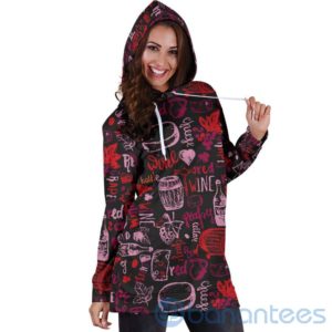 Red Wine Hoodie Dress For Women Product Photo