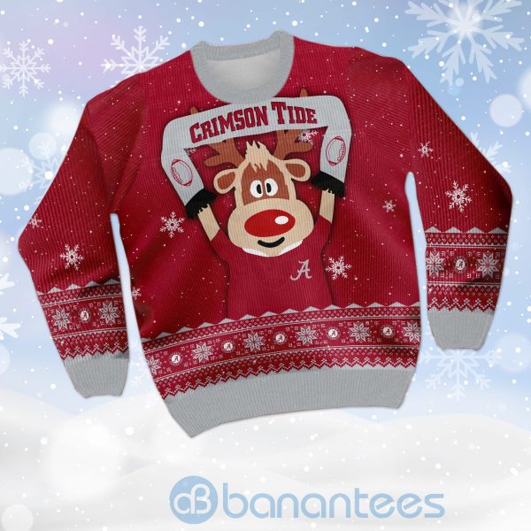 Reindeer Alabama Crimson Tide Funny Ugly Christmas 3D Sweater Product Photo