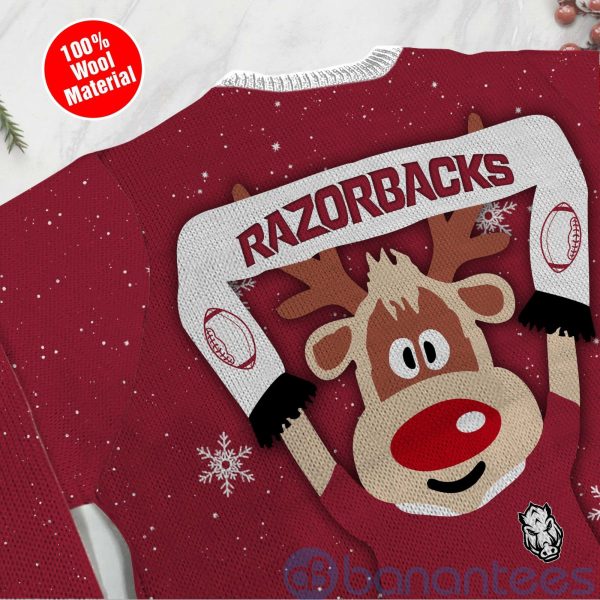 Reindeer Arkansas Razorbacks Funny Ugly Christmas 3D Sweater Product Photo