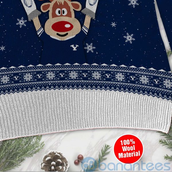 Reindeer BYU Cougars Funny Ugly Christmas 3D Sweater Product Photo