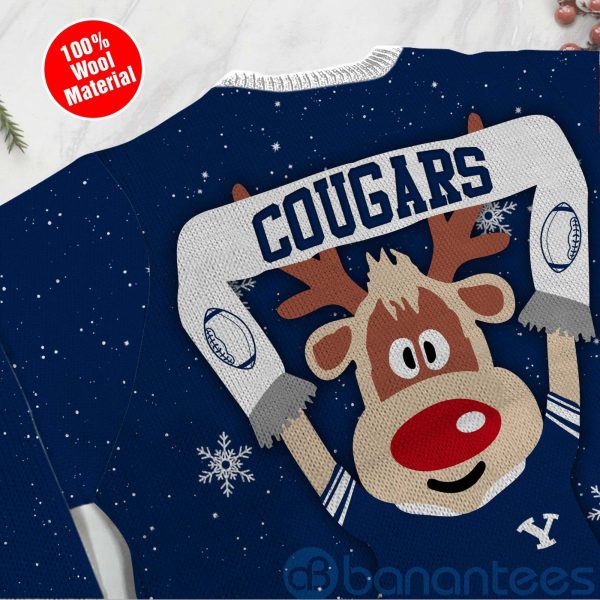 Reindeer BYU Cougars Funny Ugly Christmas 3D Sweater Product Photo