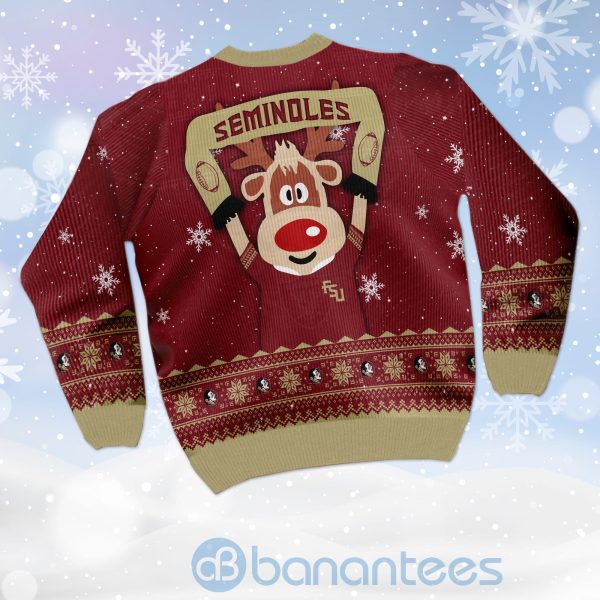 Reindeer Florida State Seminoles Funny Ugly Christmas 3D Sweater Product Photo