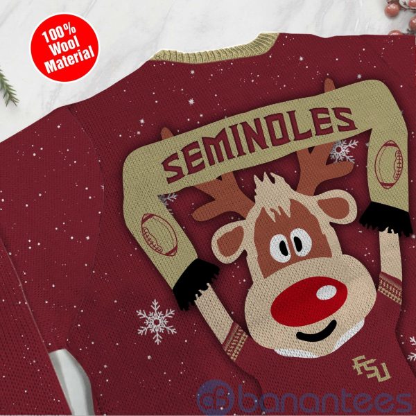Reindeer Florida State Seminoles Funny Ugly Christmas 3D Sweater Product Photo