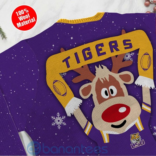 Reindeer LSU Tigers Funny Ugly Christmas 3D Sweater Product Photo