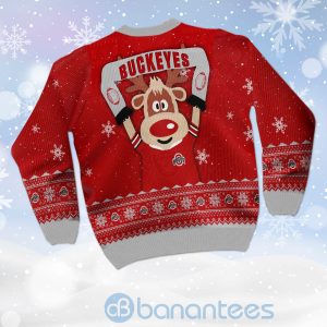 Reindeer Ohio State Buckeyes Funny Ugly Christmas 3D Sweater Product Photo