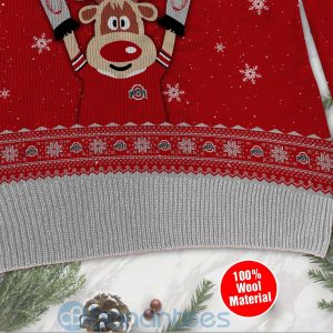 Reindeer Ohio State Buckeyes Funny Ugly Christmas 3D Sweater Product Photo
