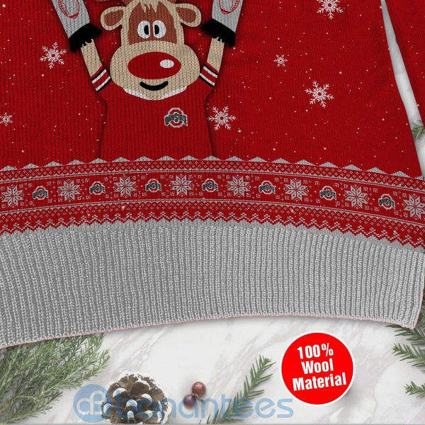 Reindeer Ohio State Buckeyes Funny Ugly Christmas 3D Sweater Product Photo