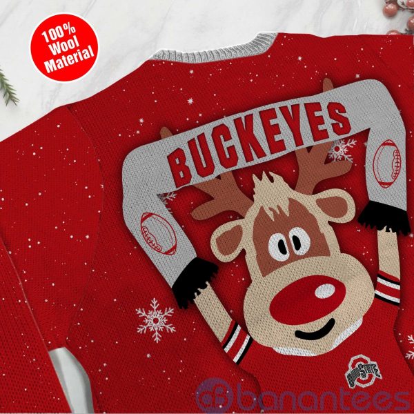 Reindeer Ohio State Buckeyes Funny Ugly Christmas 3D Sweater Product Photo