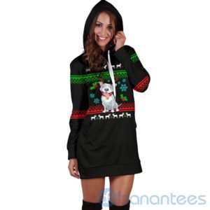 Reindeer Pit Bull Christmas Hoodie Dress For Women Product Photo