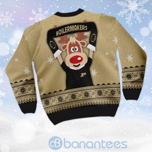 Reindeer Purdue Boilermakers Funny Ugly Christmas 3D Sweater Product Photo