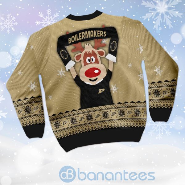 Reindeer Purdue Boilermakers Funny Ugly Christmas 3D Sweater Product Photo