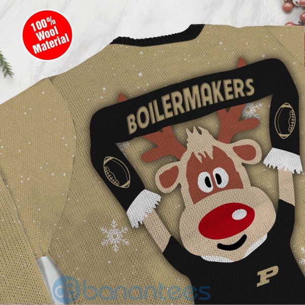 Reindeer Purdue Boilermakers Funny Ugly Christmas 3D Sweater Product Photo