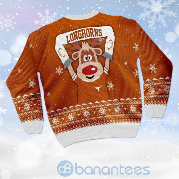 Reindeer Texas Longhorns Funny Ugly Christmas 3D Sweater Product Photo