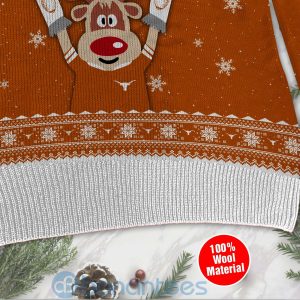 Reindeer Texas Longhorns Funny Ugly Christmas 3D Sweater Product Photo