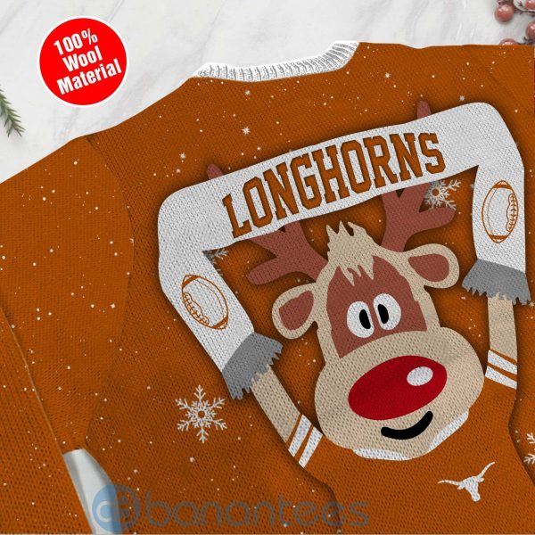 Reindeer Texas Longhorns Funny Ugly Christmas 3D Sweater Product Photo