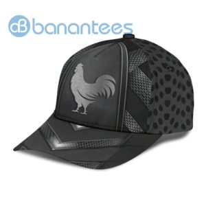 Rooster Black And Metalic Printed 3D Cap Product Photo