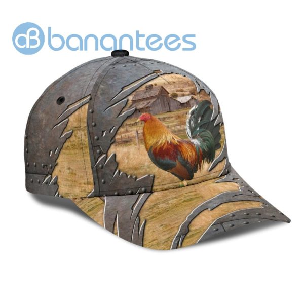 Rooster Famer Background All Over Printed 3D Cap Product Photo