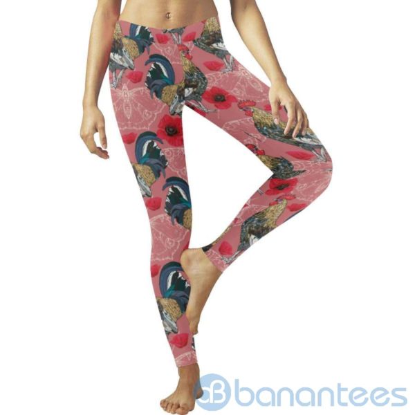 Rooster Flower Leggings for Women Product Photo