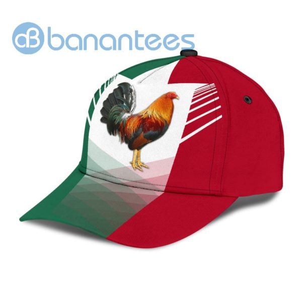 Rooster Green And Red All Over Printed 3D Cap Product Photo