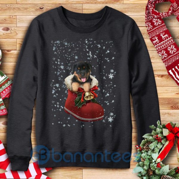 Rottweiler Snow Boots Graphic Design Sweatshirt For Men And Women Product Photo