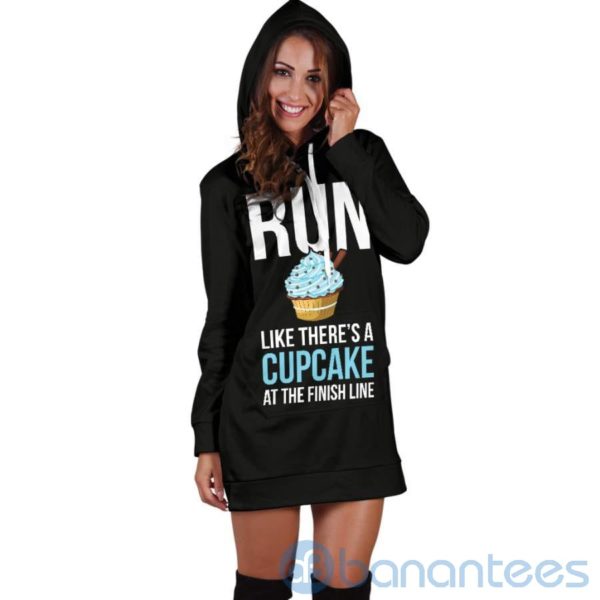 Run Like There's A Cupcake Hoodie Dress For Women Product Photo