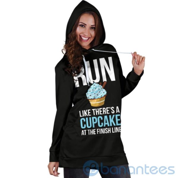 Run Like There's A Cupcake Hoodie Dress For Women Product Photo