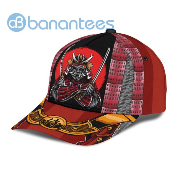 Samurai Red Moon All Over Printed 3D Cap Product Photo
