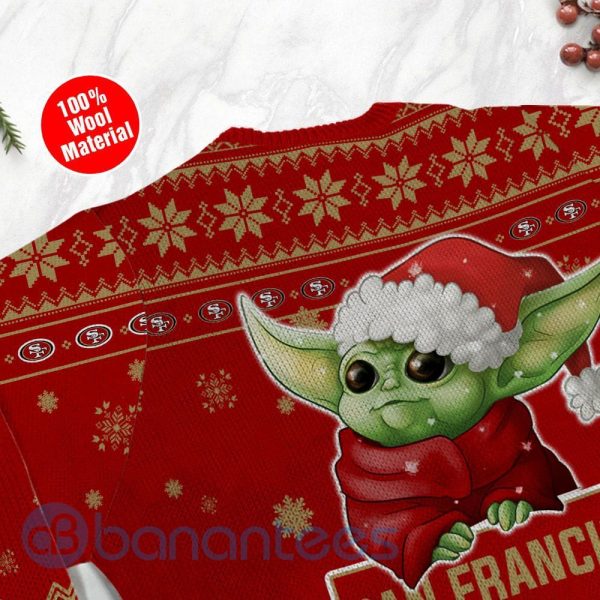 San Francisco 49ers Cute Baby Yoda Grogu Ugly Christmas 3D Sweater Product Photo
