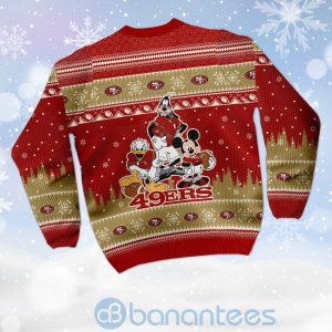 San Francisco 49ers Disney Donald Duck Mickey Mouse Goofy Custom Name Christmas 3D Sweater Product Photo