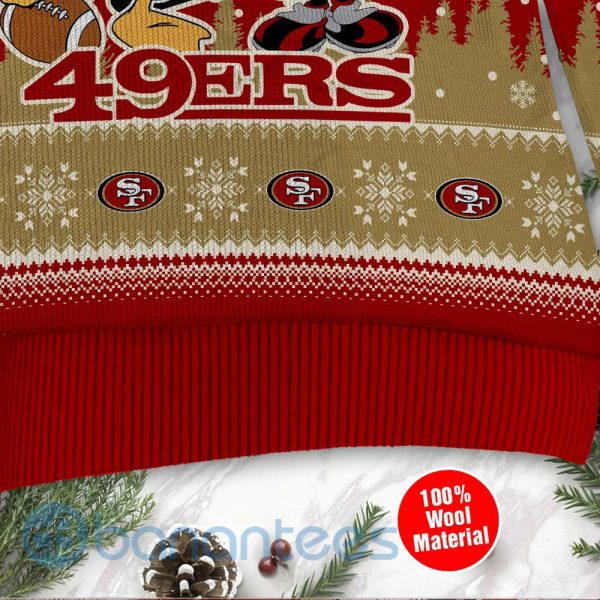 San Francisco 49ers Disney Donald Duck Mickey Mouse Goofy Custom Name Christmas 3D Sweater Product Photo