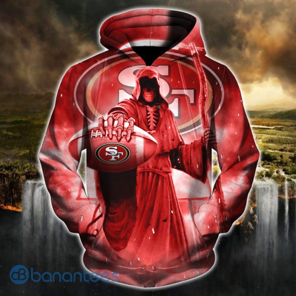 San Francisco 49ers Full Printed 3D Hoodie Skull Design Product Photo