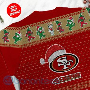 San Francisco 49ers Grateful Dead SKull And Bears Custom Name Ugly Christmas 3D Sweater Product Photo