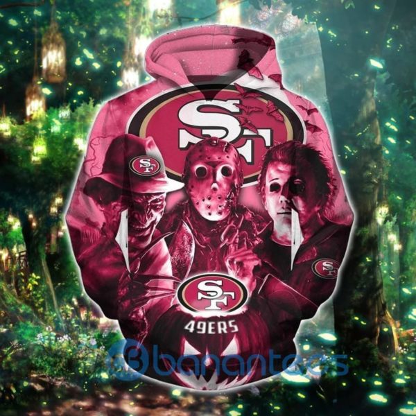 San Francisco 49ers Hoodies 3D Zip Hoodie Halloween Horror Night Product Photo