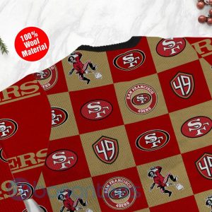 San Francisco 49ers Logo Checkered Flannel Design Ugly Christmas 3D Sweater Product Photo