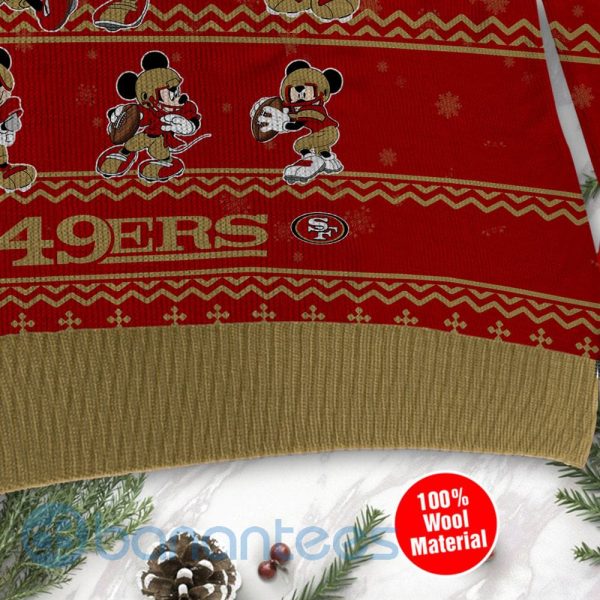 San Francisco 49ers Mickey Mouse Ugly Christmas 3D Sweater Product Photo