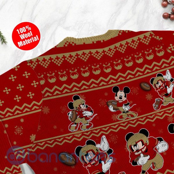 San Francisco 49ers Mickey Mouse Ugly Christmas 3D Sweater Product Photo