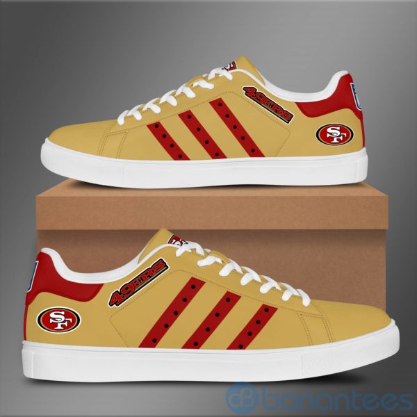 San Francisco 49Ers Red Striped Low Top Skate Shoes Product Photo