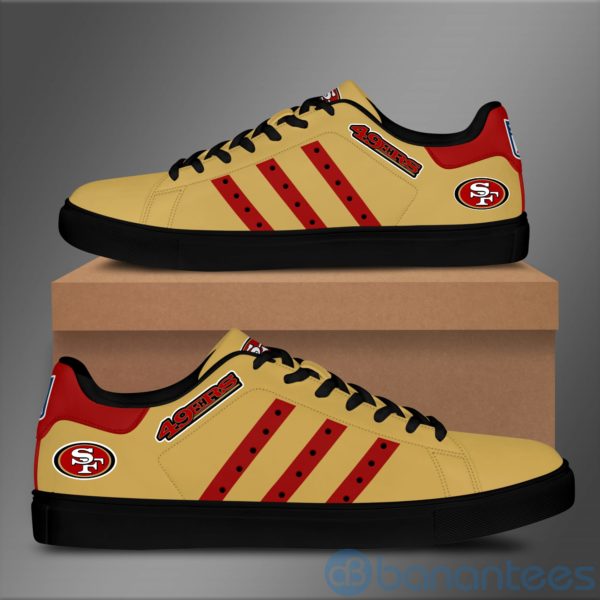 San Francisco 49Ers Red Striped Low Top Skate Shoes Product Photo