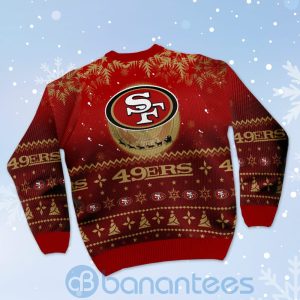 San Francisco 49ers Santa Claus In The Moon Ugly Christmas 3D Sweater Product Photo