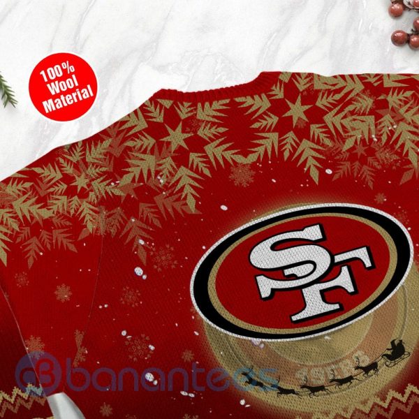 San Francisco 49ers Santa Claus In The Moon Ugly Christmas 3D Sweater Product Photo