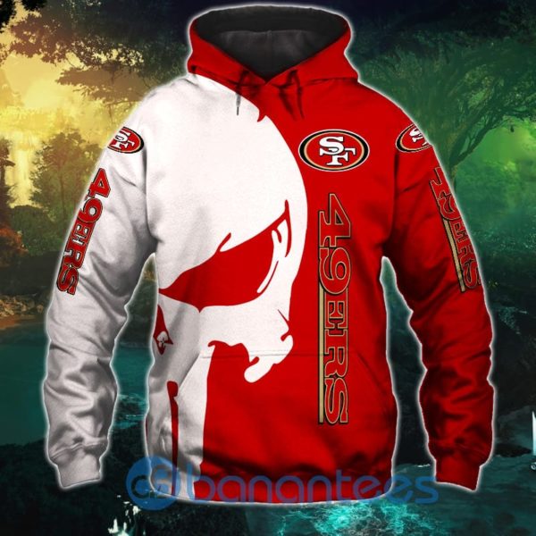 San Francisco 49ers Skull Design Full Printed 3D Hoodie Zip Hoodie Product Photo