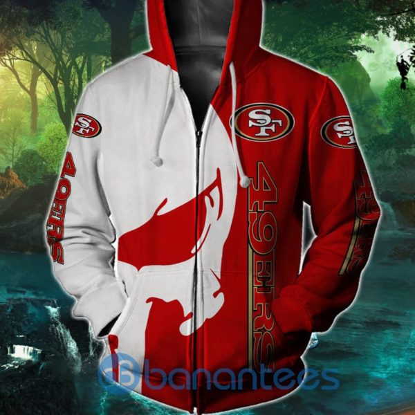San Francisco 49ers Skull Design Full Printed 3D Hoodie Zip Hoodie Product Photo
