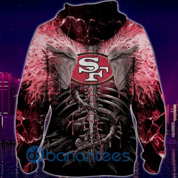 San Francisco 49ers Skull Halloween All Over Printed 3D Hoodie, Zip Hoodie Product Photo