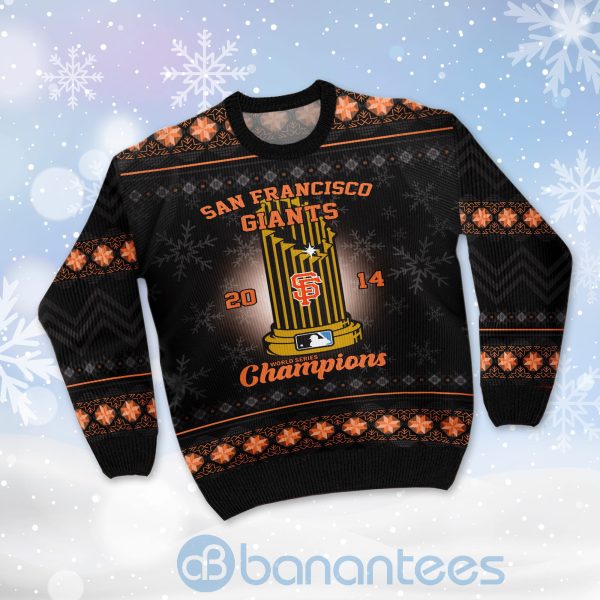 San Francisco Giants World Series Champions Ugly Christmas 3D Sweater Product Photo
